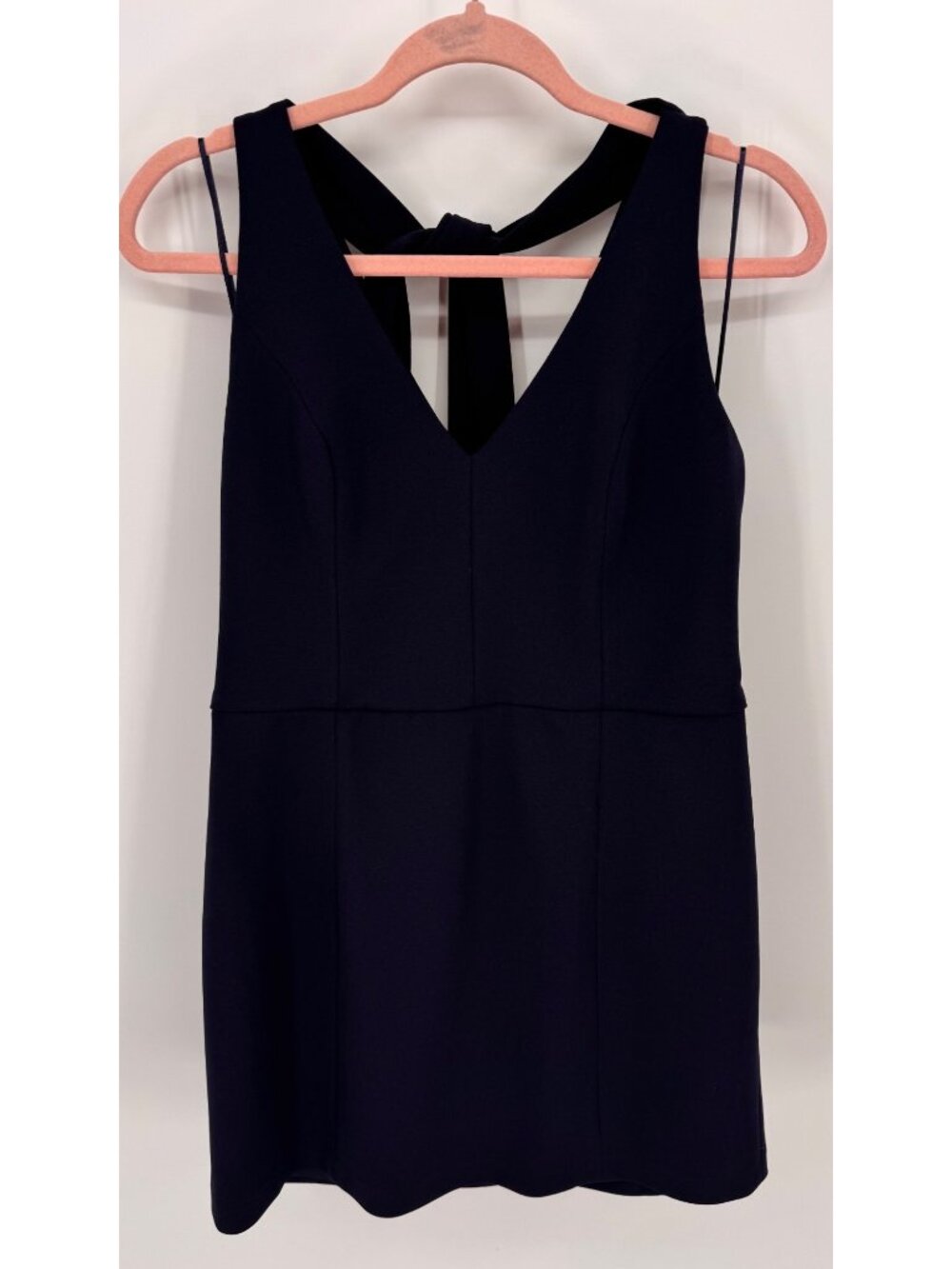 CeCe Womens Sleeveless Navy Blue V-Neck Top With Back Tie Detail Size Large